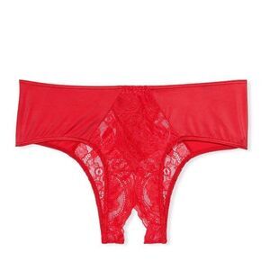 Victorias Secret Very Sexy Sheer Chantilly Lace Ouvert Cheeky panty Red